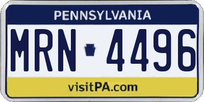 PA license plate MRN4496