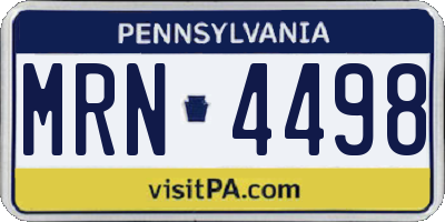 PA license plate MRN4498