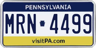 PA license plate MRN4499