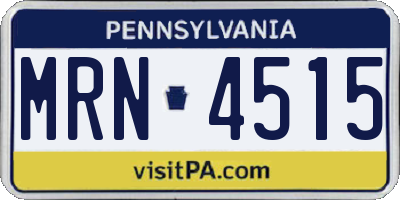 PA license plate MRN4515