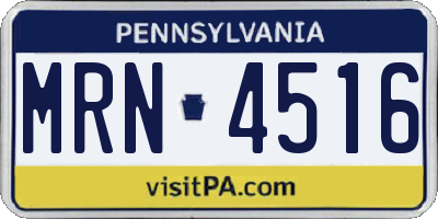 PA license plate MRN4516