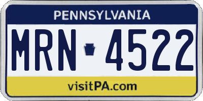 PA license plate MRN4522