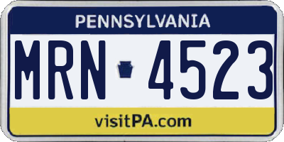 PA license plate MRN4523