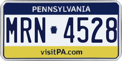 PA license plate MRN4528