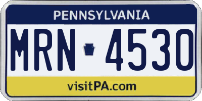 PA license plate MRN4530
