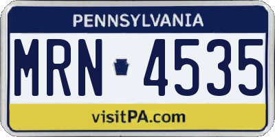 PA license plate MRN4535