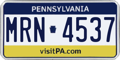 PA license plate MRN4537