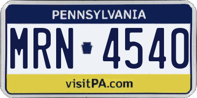 PA license plate MRN4540