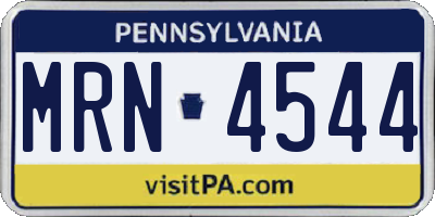 PA license plate MRN4544