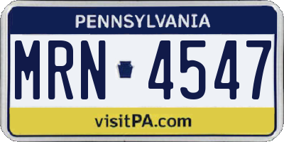 PA license plate MRN4547