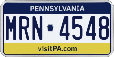 PA license plate MRN4548