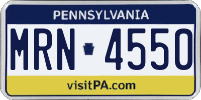 PA license plate MRN4550