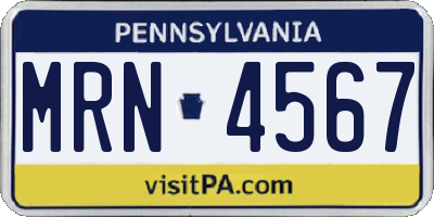 PA license plate MRN4567
