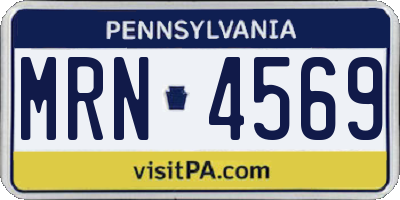 PA license plate MRN4569