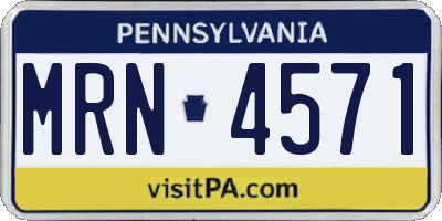PA license plate MRN4571