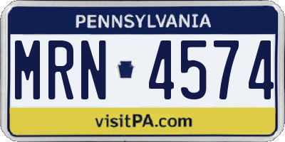 PA license plate MRN4574