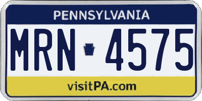 PA license plate MRN4575