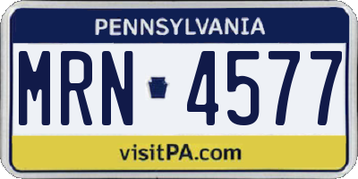 PA license plate MRN4577
