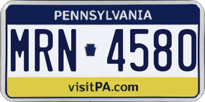 PA license plate MRN4580