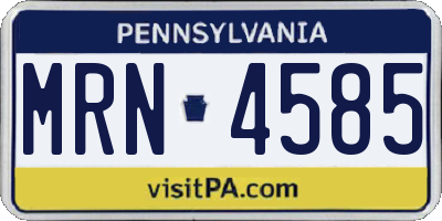 PA license plate MRN4585
