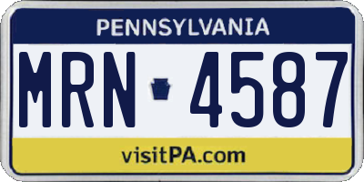 PA license plate MRN4587