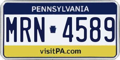 PA license plate MRN4589