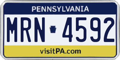 PA license plate MRN4592