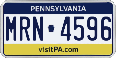 PA license plate MRN4596