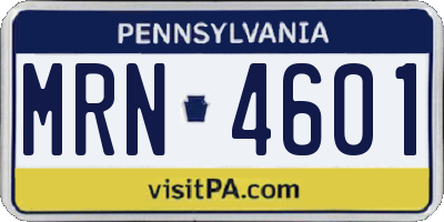 PA license plate MRN4601