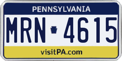 PA license plate MRN4615