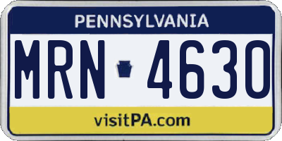 PA license plate MRN4630