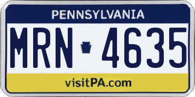 PA license plate MRN4635