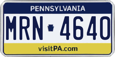 PA license plate MRN4640