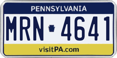 PA license plate MRN4641