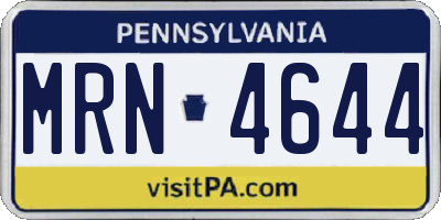 PA license plate MRN4644