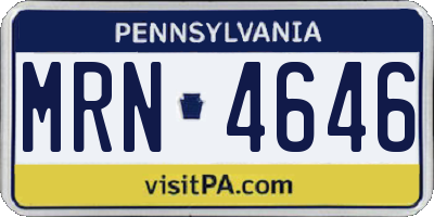 PA license plate MRN4646