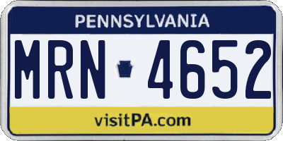 PA license plate MRN4652