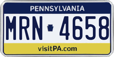 PA license plate MRN4658