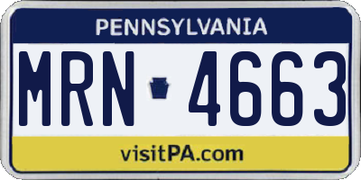 PA license plate MRN4663