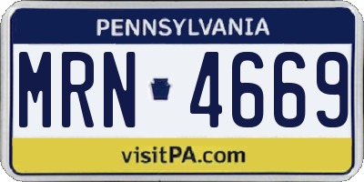 PA license plate MRN4669