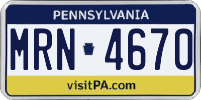 PA license plate MRN4670