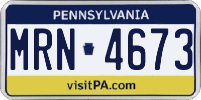 PA license plate MRN4673