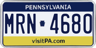 PA license plate MRN4680