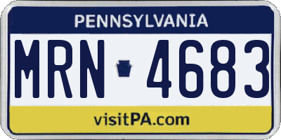 PA license plate MRN4683