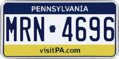 PA license plate MRN4696