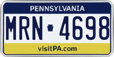 PA license plate MRN4698
