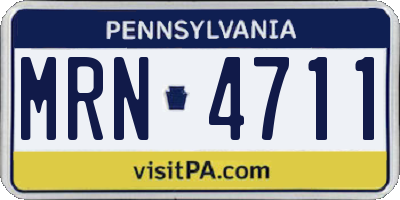 PA license plate MRN4711