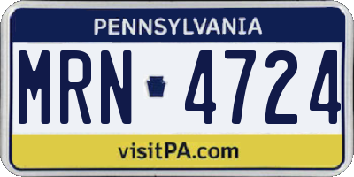 PA license plate MRN4724