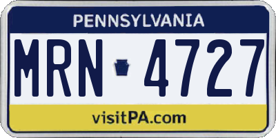 PA license plate MRN4727