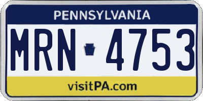 PA license plate MRN4753
